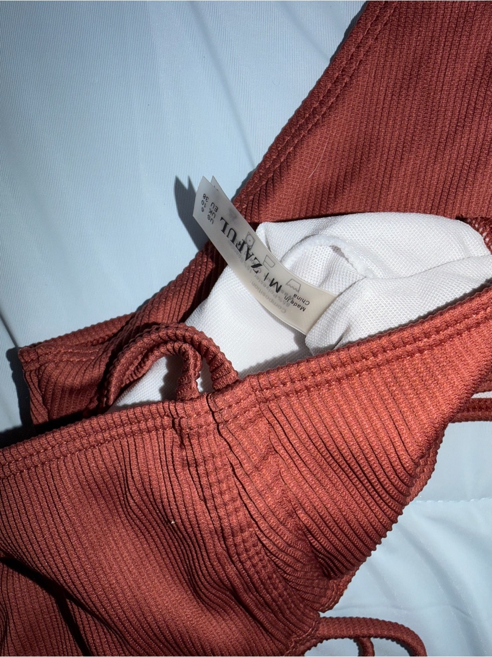 Zaful Rust Ribbed Bikini Set - Picture 5 of 5